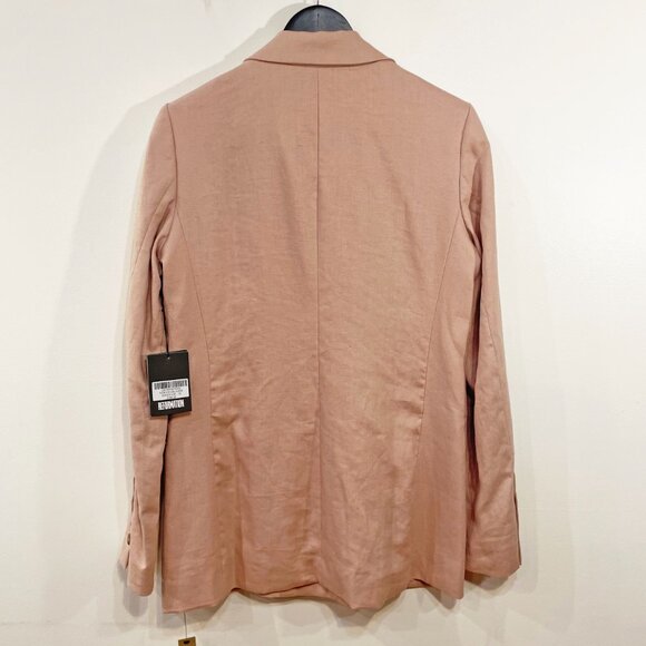 New Reformation Verano 100% Linen Blazer Dusty Pink Medium $248 - Picture 3 of 9